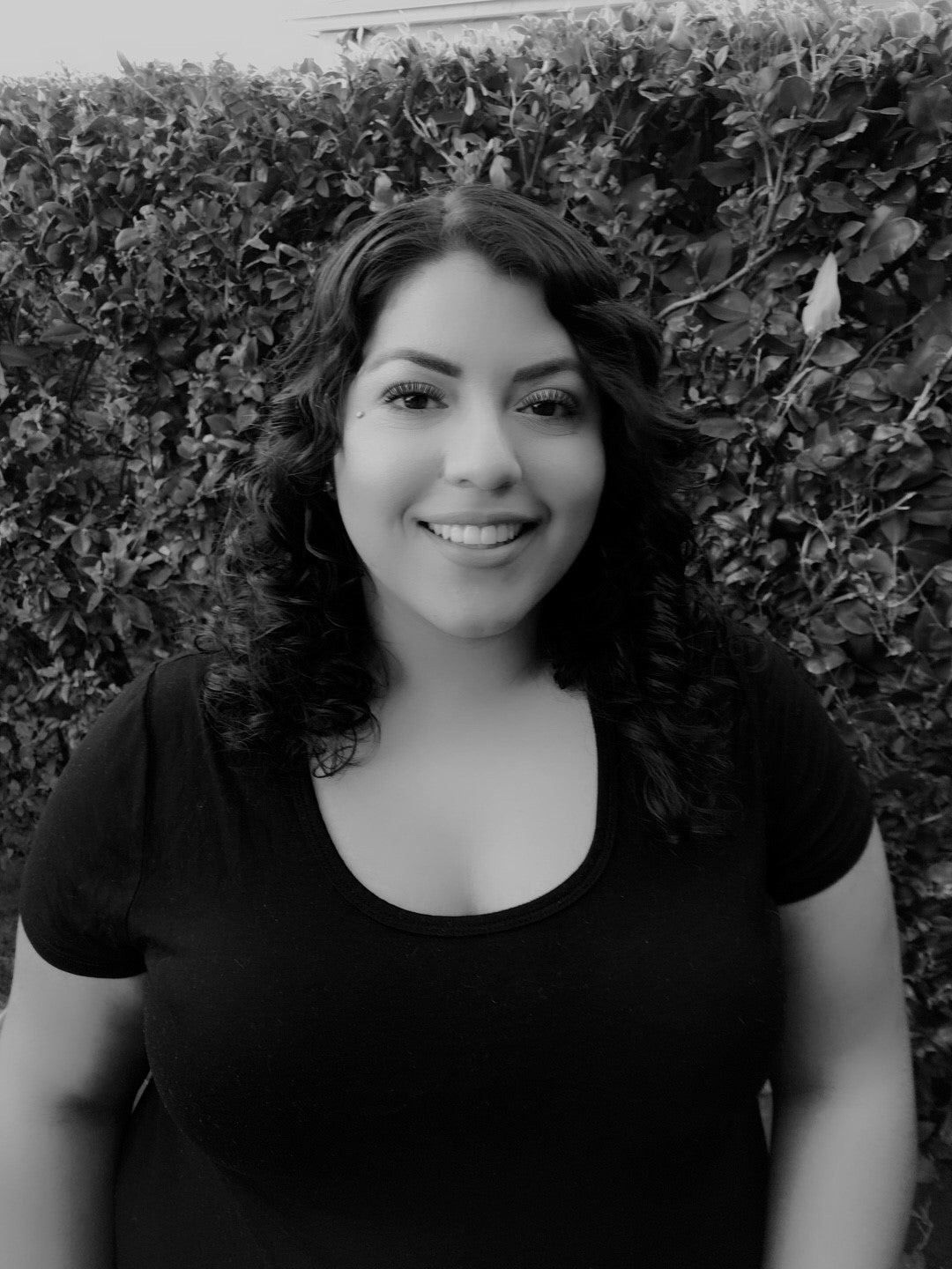 woman wearing a black top