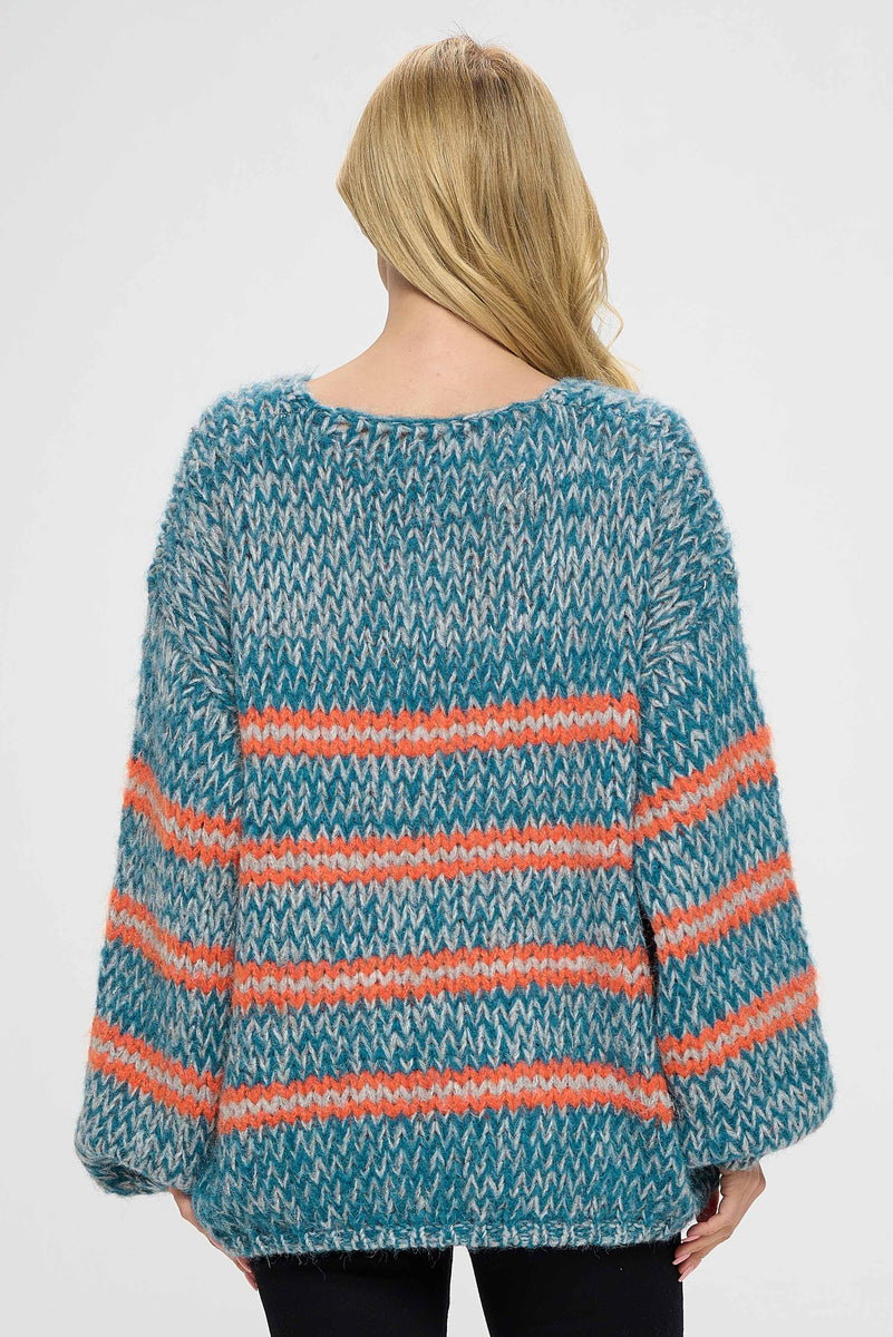 Shop Now For Striking Blue Striped Sweater Top Baciano Official Store 4186