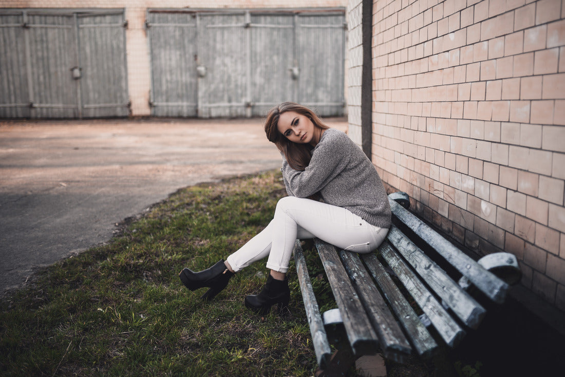 ankle boot with sweater