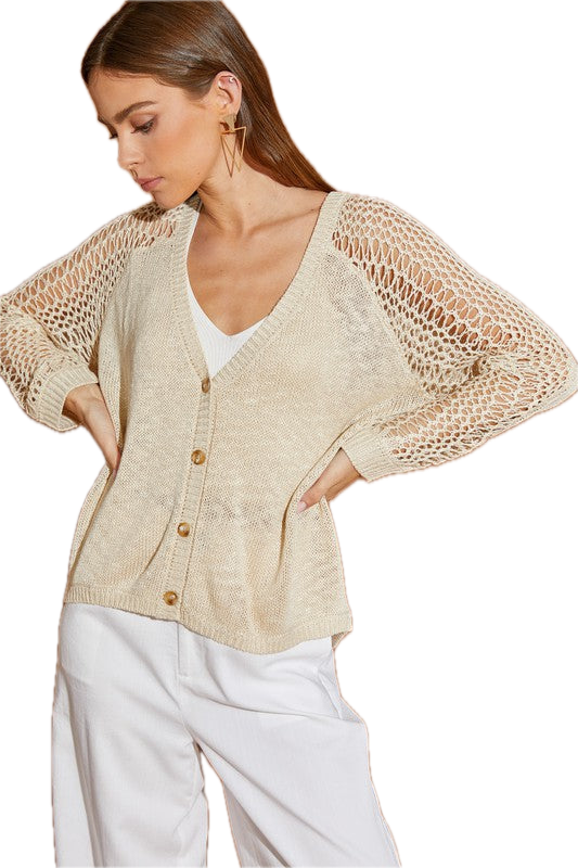 Hollow Detail Cardigan Sweater