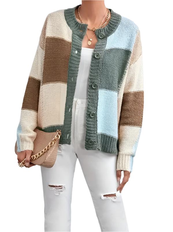 Sage Beige Cream Solid Button Up Sweater Cardigan