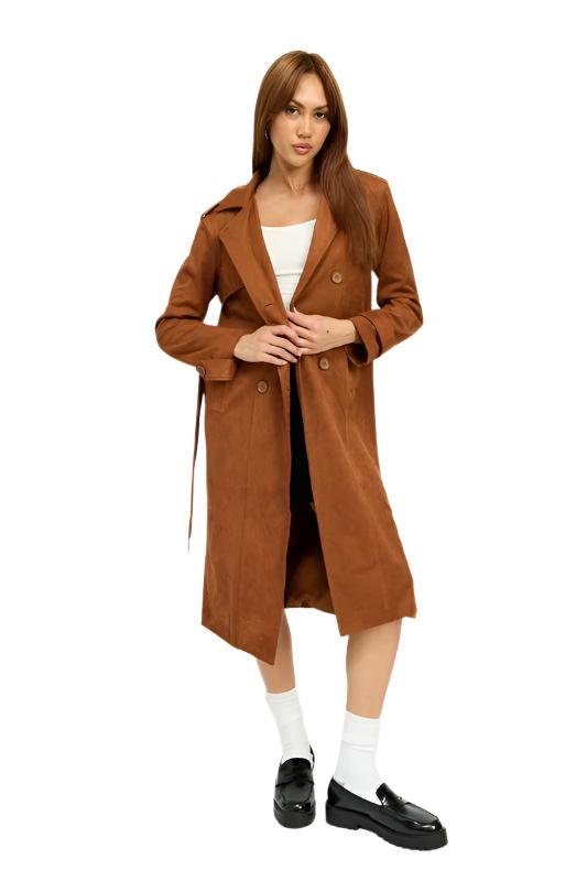 Suede Trench Coat