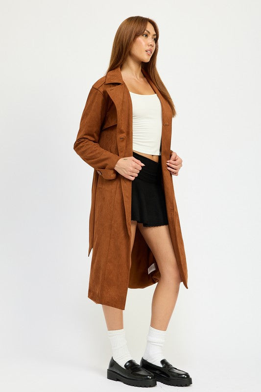 Suede Trench Coat