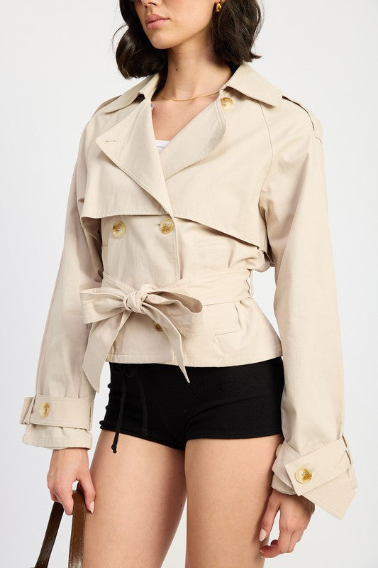 Layered Trench Style Jacket