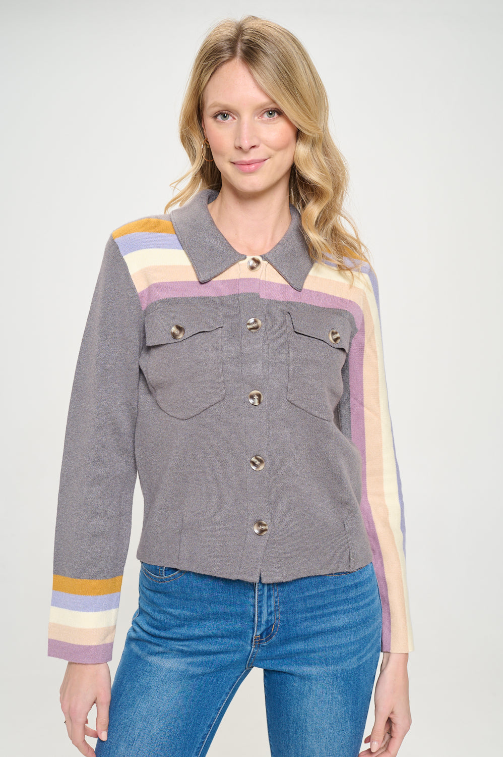 Rainbow Tracks Sweater Jacket