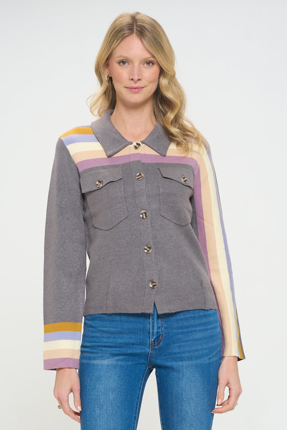 Rainbow Tracks Sweater Jacket