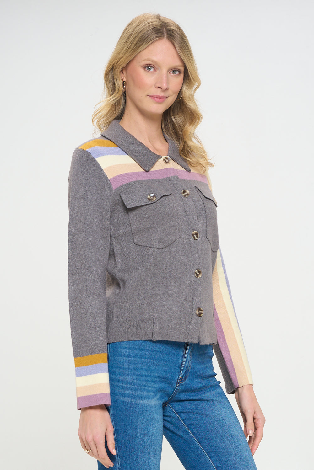 Rainbow Tracks Sweater Jacket