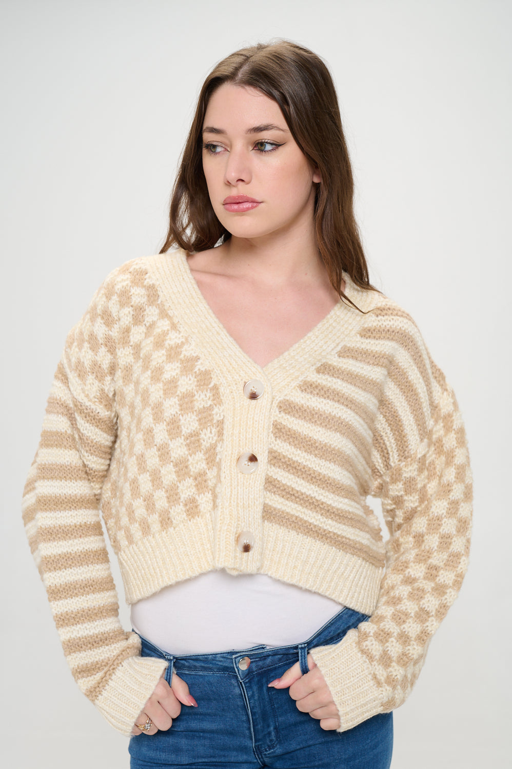 Mosaic Sands Buttoned Cardigan