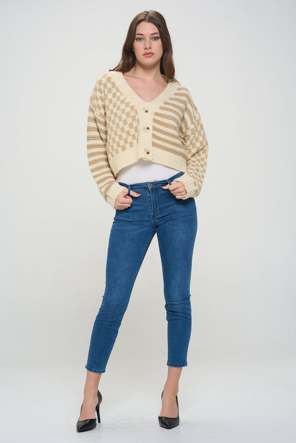 Mosaic Sands Buttoned Cardigan