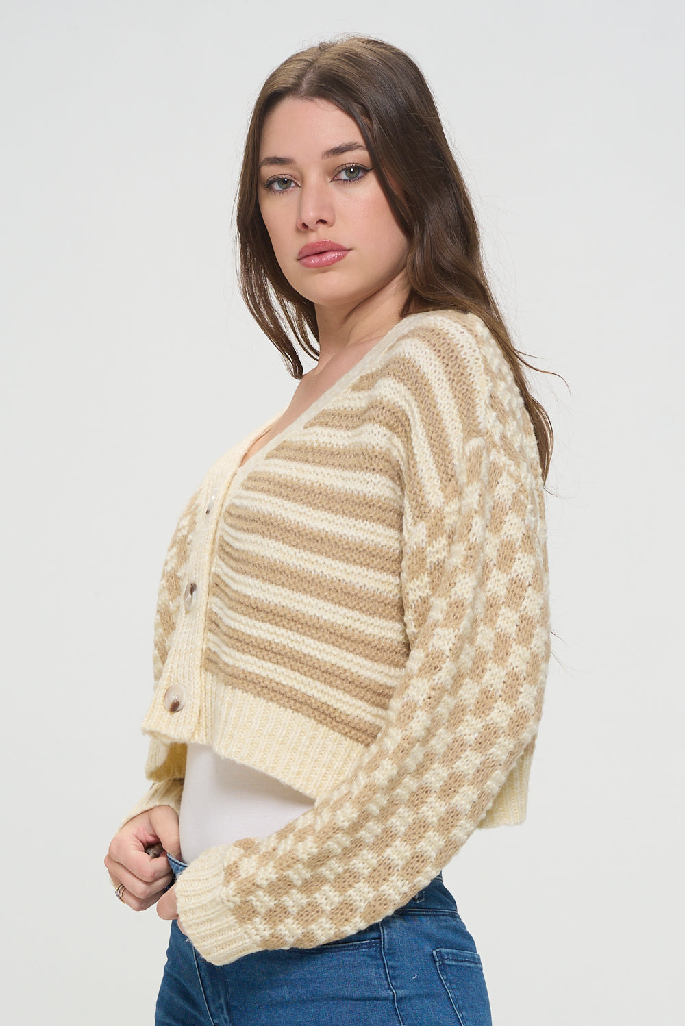 Mosaic Sands Buttoned Cardigan