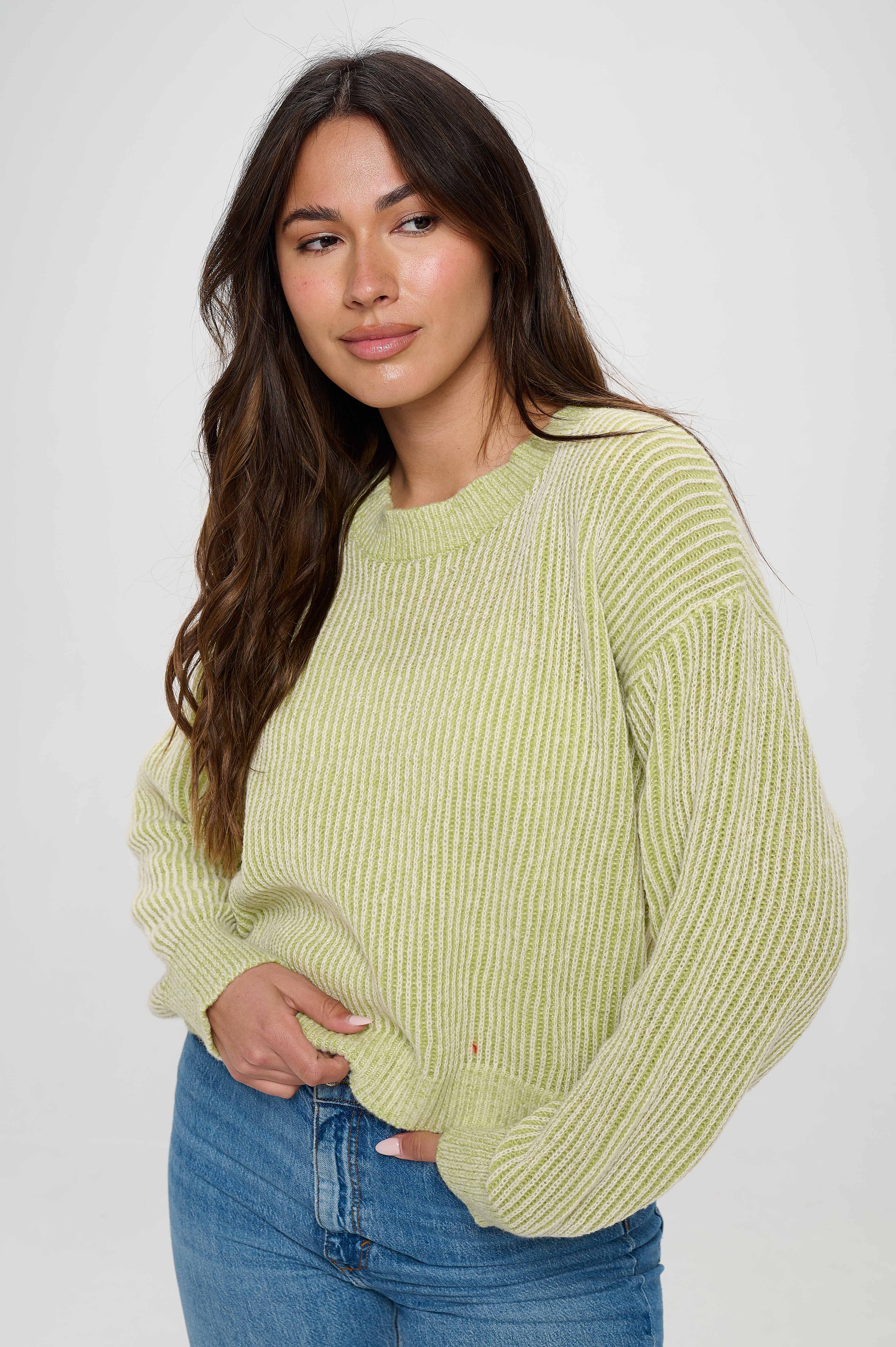 Our lime green sweater is a versatile and stylish piece of clothing that is perfect for both casual and formal occasions. The sweater features a round neck and long sleeves, providing both warmth and comfort during colder weather.