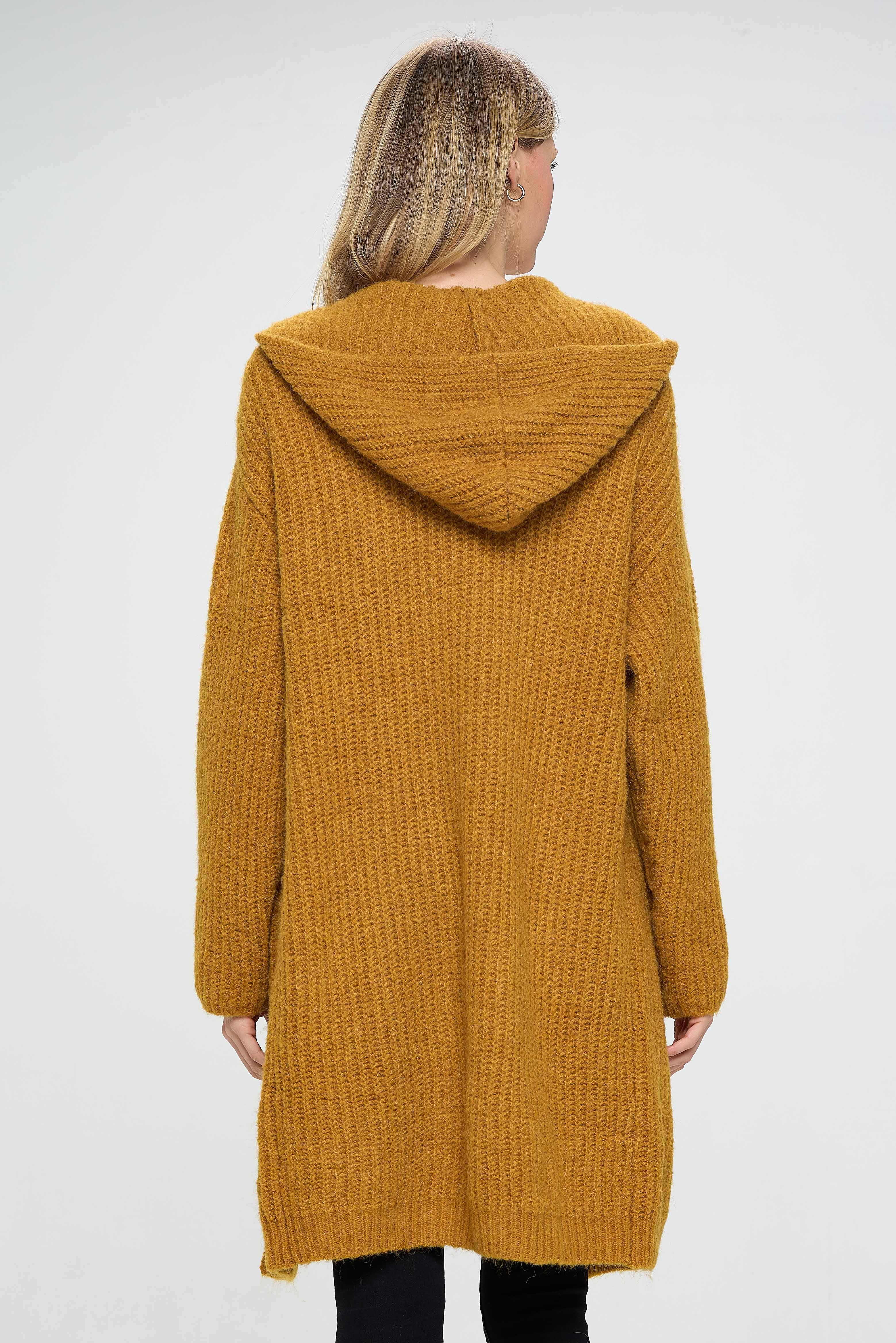 Overall, this mustard hoodie is a great choice for anyone looking for a unique and stylish alternative to traditional hoodies. The shrug design and front open style create a trendy and fashionable look that is perfect for casual occasions.